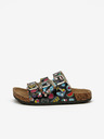 Lee Cooper Schwarze gemusterte Mädchen-Pantoffeln Lee Cooper