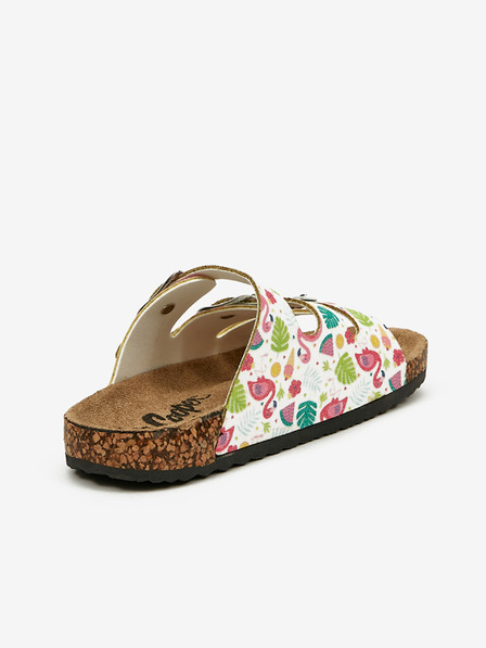 Lee Cooper Weiße gemusterte Mädchen-Pantoffeln Lee Cooper