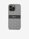 DKNY Rückseite für iPhone 15 Pro Max aus PU-Leder mit tonalem Streifenmuster Beige DKNY