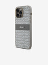 DKNY Rückseite für iPhone 15 Pro Max aus PU-Leder mit tonalem Streifenmuster Beige DKNY