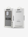DKNY Rückseite für iPhone 15 Pro Max aus PU-Leder mit tonalem Streifenmuster Beige DKNY
