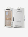 DKNY Rückseite für iPhone 15 Pro Max aus PU-Leder mit tonalem Streifenmuster, rosa DKNY