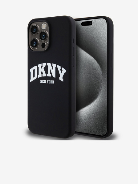 DKNY Liquid Silicone Arch Logo MagSafe Back Cover für iPhone 12/12 Pro Schwarz DKNY