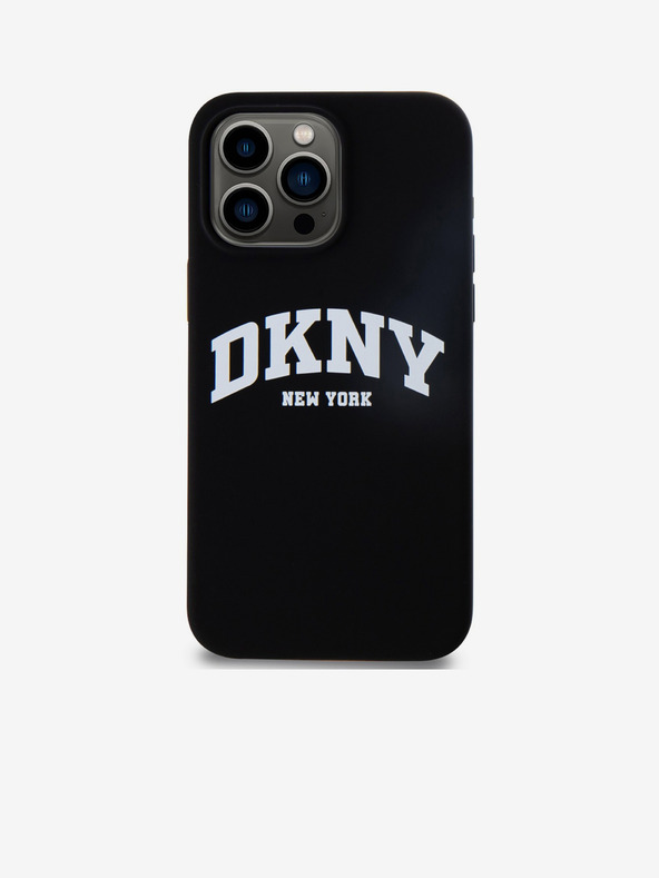 DKNY Liquid Silicone Arch Logo MagSafe Back Cover für iPhone 15 Pro Max Schwarz DKNY