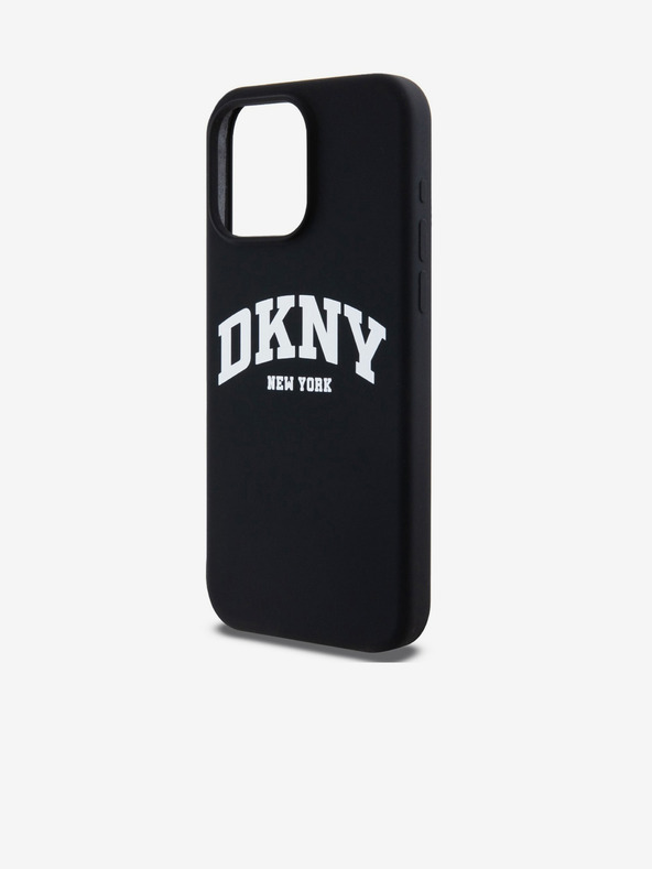 DKNY Liquid Silicone Arch Logo MagSafe Back Cover für iPhone 15 Pro Max Schwarz DKNY