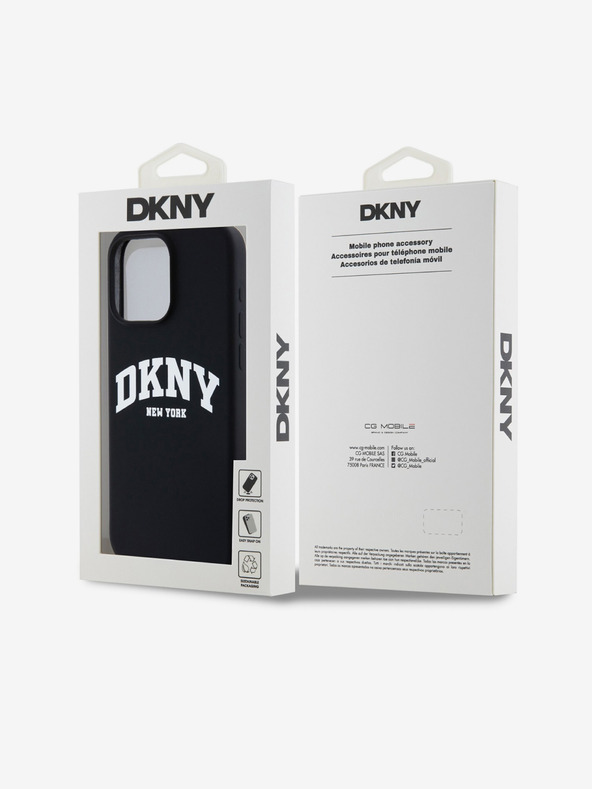 DKNY Liquid Silicone Arch Logo MagSafe Back Cover für iPhone 15 Pro Max Schwarz DKNY