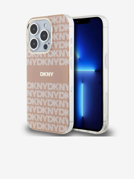 DKNY PC/TPU-Wiederholungsmuster Tonal Stripe Magsafe Rückseite für iPhone 15 Pro Pink DKNY