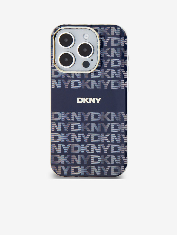 DKNY PC/TPU Wiederholungsmuster Tonal Stripe Magsafe Schutzhülle für iPhone 15 Pro Blau DKNY