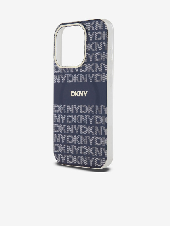 DKNY PC/TPU Wiederholungsmuster Tonal Stripe Magsafe Schutzhülle für iPhone 15 Pro Blau DKNY