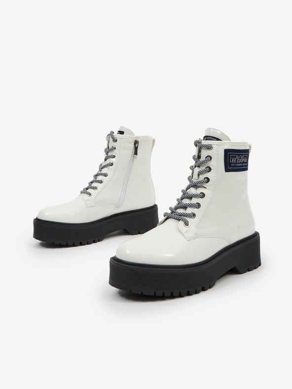 Lee Cooper Lee Cooper Weiße Damen Plateau-Stiefeletten