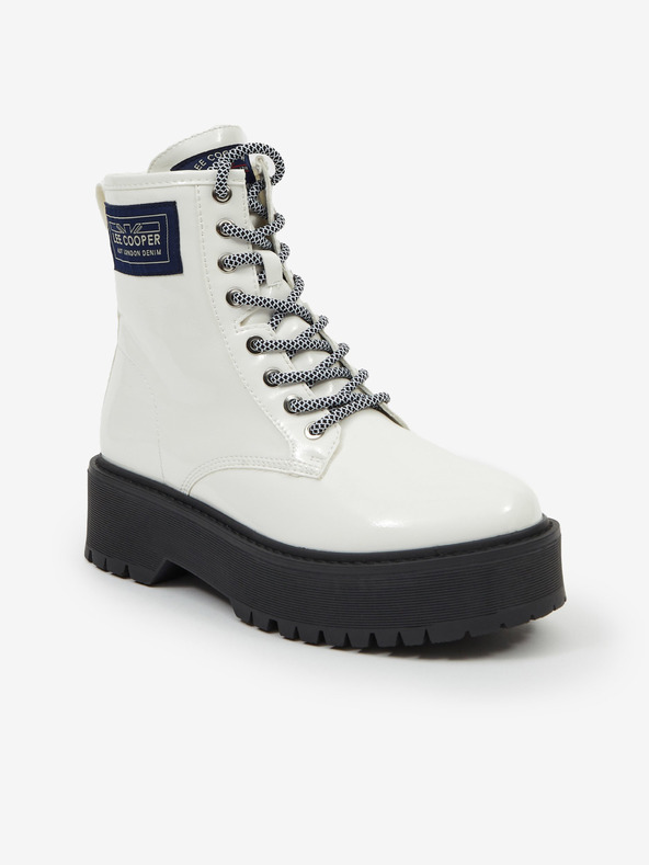 Lee Cooper Lee Cooper Weiße Damen Plateau-Stiefeletten