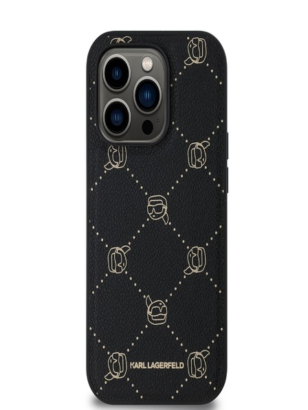 Karl Lagerfeld PU Karl Heads Pattern Magsafe Back Cover für iPhone 14 Pro Max Schwarz Karl Lagerfeld