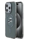 Karl Lagerfeld Karl Lagerfeld IML K&CH Köpfe Metallrahmen MagSafe Back Cover für iPhone 15 Pro Max Schwarz