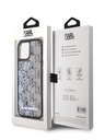 Karl Lagerfeld Liquid Glitter Monogram Gradient Back Cover für iPhone 15 Schwarz Karl Lagerfeld
