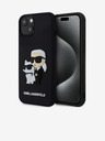 Karl Lagerfeld 3D Rubber Karl und Choupette Back Cover für iPhone 14 Schwarz Karl Lagerfeld