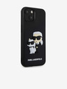 Karl Lagerfeld 3D Rubber Karl und Choupette Back Cover für iPhone 14 Schwarz Karl Lagerfeld