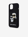Karl Lagerfeld 3D Rubber Karl und Choupette Back Cover für iPhone 14 Schwarz Karl Lagerfeld