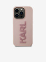Karl Lagerfeld 3D-Gummi-Glitzer-Logo Karl Back Cover für iPhone 15 Pro Max Rosa Karl Lagerfeld