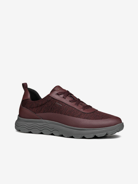 Geox Burgunderrote Geox Spherica Herren-Turnschuhe
