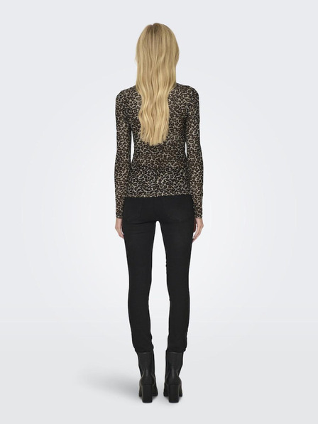 ONLY Braunes gemustertes Damen-Stehhemd ONLY Erica