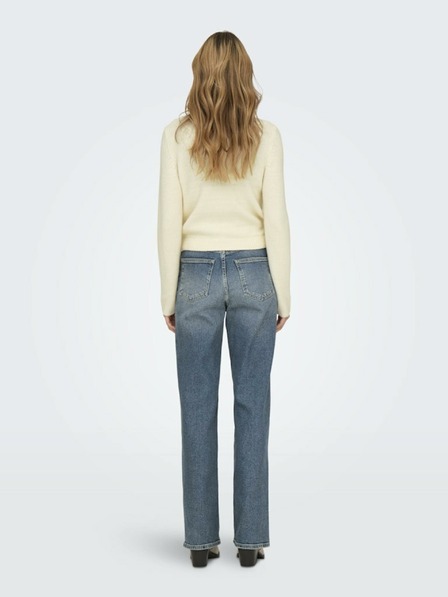ONLY Cremefarbener Damen Pullover ONLY Fia