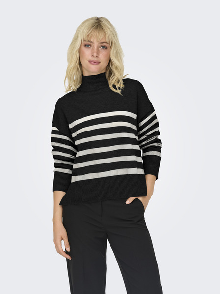 ONLY Weißes und schwarzes Damen-Streifenhemd ONLY Bari