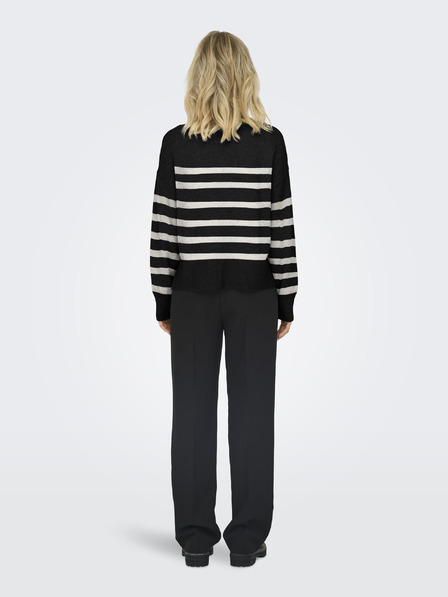 ONLY Weißes und schwarzes Damen-Streifenhemd ONLY Bari