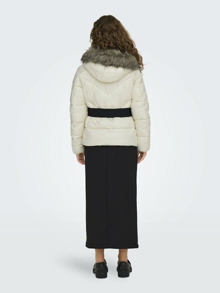 ONLY Cremefarbener Damen-Winter-Steppmantel ONLY Fever