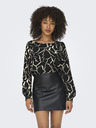 ONLY Beige und schwarz gemusterte Damenbluse ONLY Elite