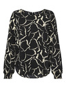 ONLY Beige und schwarz gemusterte Damenbluse ONLY Elite