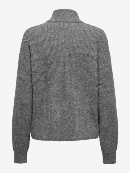 ONLY Grauer Damenpullover mit Reißverschluss ONLY Tokyo
