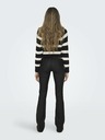 ONLY Schwarze Damen Leder Skinny Schlaghosen ONLY Blush