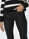 ONLY Schwarze Damen Leder Skinny Schlaghosen ONLY Blush
