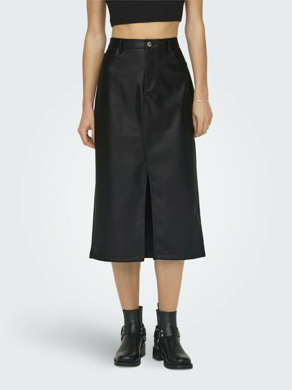 ONLY Schwarzer Damen-Kunstlederrock ONLY Kiri
