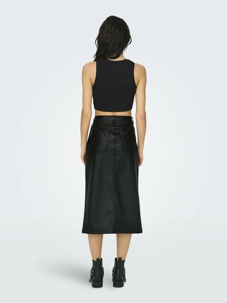 ONLY Schwarzer Damen-Kunstlederrock ONLY Kiri