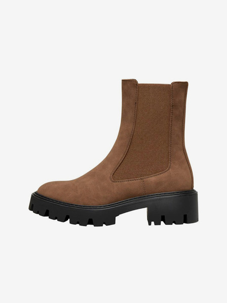 ONLY Braune Veloursleder-Chelsea-Stiefel ONLY Betty-1