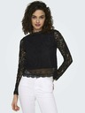 ONLY Schwarze Damen-Spitzenbluse ONLY New Karo
