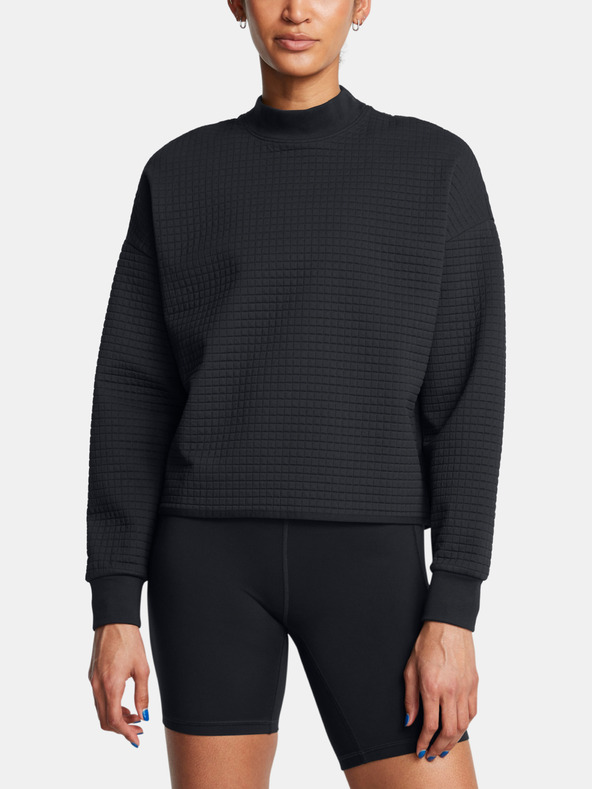 Under Armour Damen Sweatshirt Under Armour Unstoppable Flc Grid Mock LS-BLK