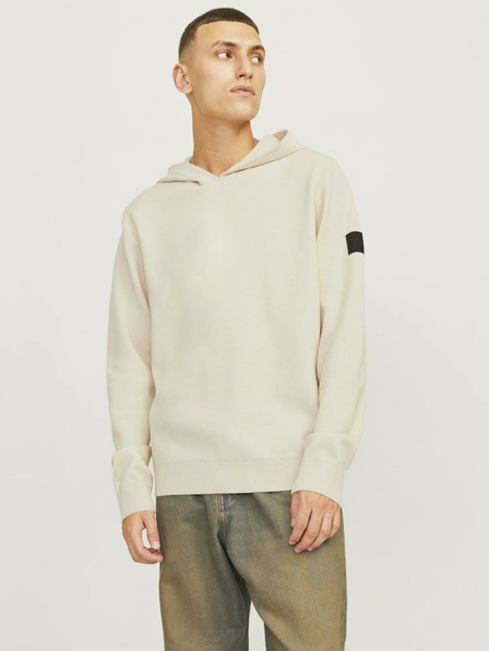 Jack & Jones Cremefarbener Jack & Jones Aero-Kapuzenpullover für Herren
