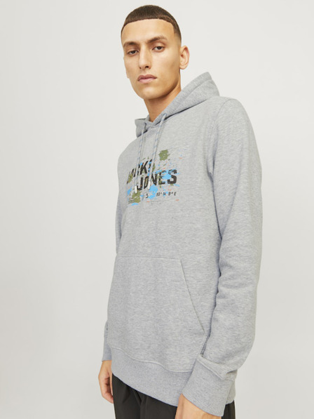 Jack & Jones Hellgrauer Jack & Jones Outdoor-Kapuzenpullover für Herren