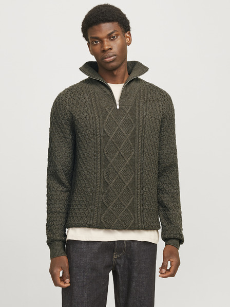 Jack & Jones Khaki Herren Jack & Jones Blunorth Zip Pullover