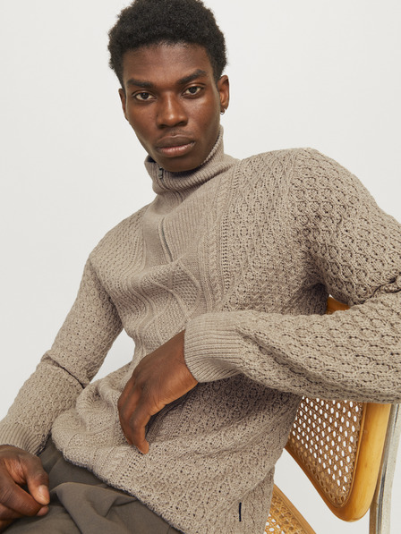 Jack & Jones Beige Herren Jack & Jones Blunorth Zip Pullover