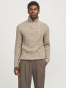 Jack & Jones Beige Herren Jack & Jones Blunorth Zip Pullover