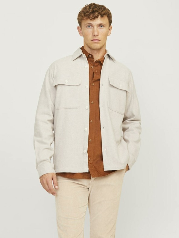 Jack & Jones Jack & Jones Raymond Leichtes Herrenhemd Jacke Beige