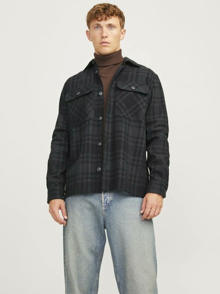 Jack & Jones Schwarze und graue Herren Jack & Jones Raymond Lightweight Shirt Jacke