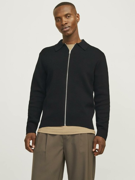 Jack & Jones Schwarzer Jack & Jones Milano Pullover mit Reißverschluss für Herren