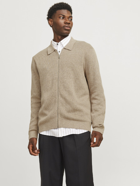 Jack & Jones Beige Herren Jack & Jones Milano Pullover mit Reißverschluss