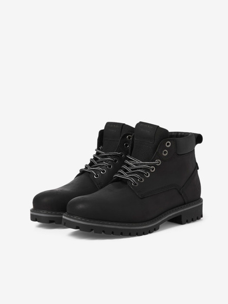 Jack & Jones Schwarze Lederstiefeletten für Herren Jack & Jones Queens