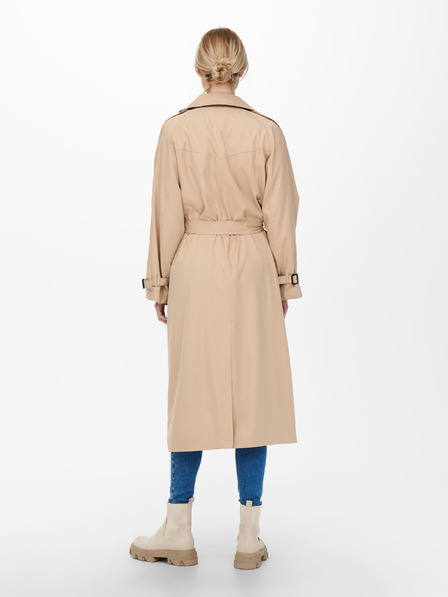 ONLY Beigefarbener, lockerer Trenchcoat mit Krawatte ONLY Chloe