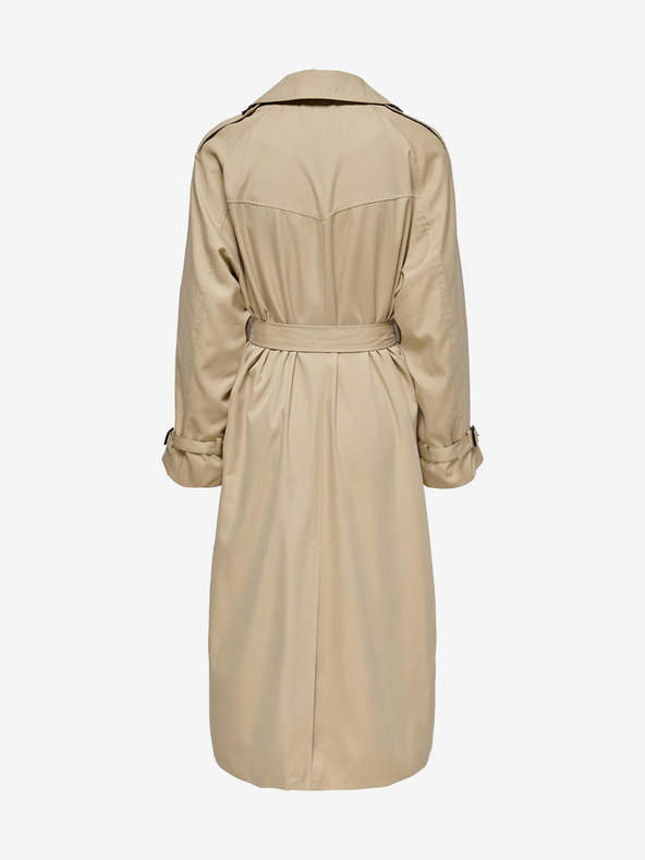 ONLY Beigefarbener, lockerer Trenchcoat mit Krawatte ONLY Chloe